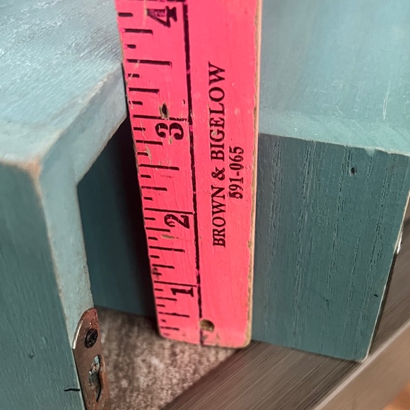 Vintage Teal Green Wooden Shelf Set of 3 - Picture 11 of 15